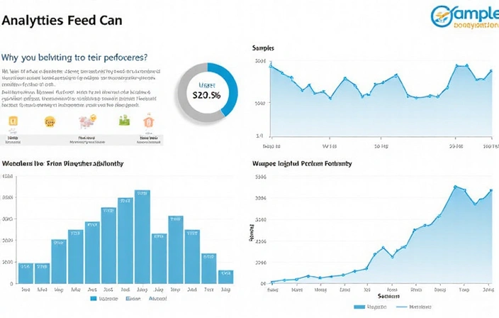 Gráfico de análisis de datos con iconos de usuario y métricas de rendimiento.